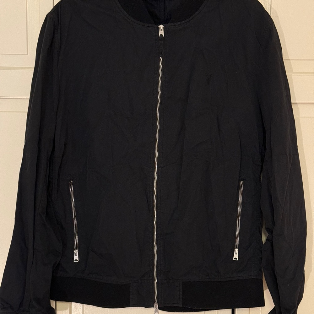 Classic Black Jacket with Silver Zippers